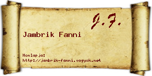 Jambrik Fanni névjegykártya