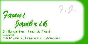 fanni jambrik business card